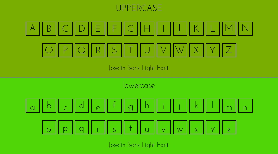Josefin Sans Light Font Preview
