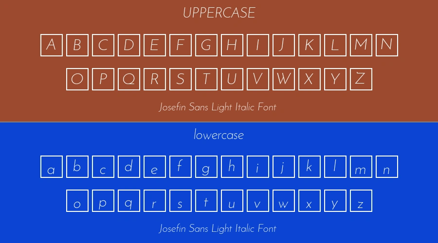 Josefin Sans Light Italic Font Preview
