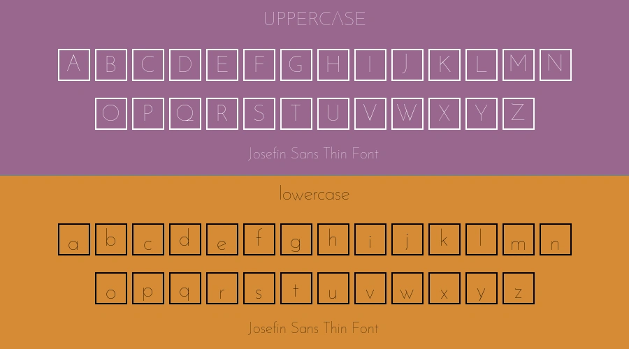 Josefin Sans Thin Font Preview