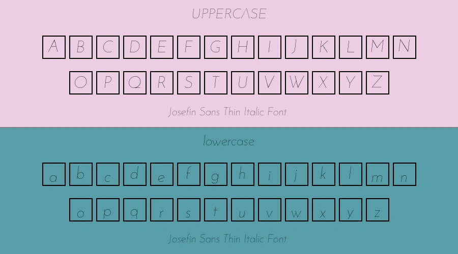 Josefin Sans Thin Italic Font Preview