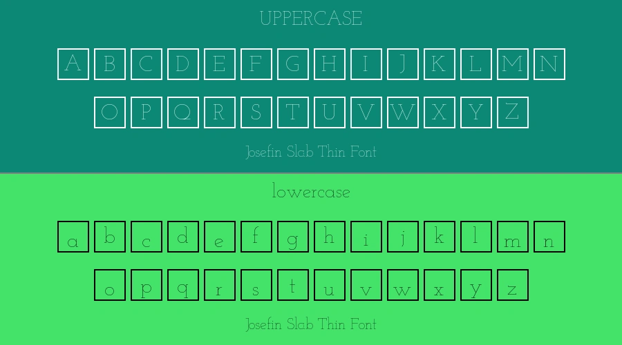 Josefin Slab Thin Font Preview