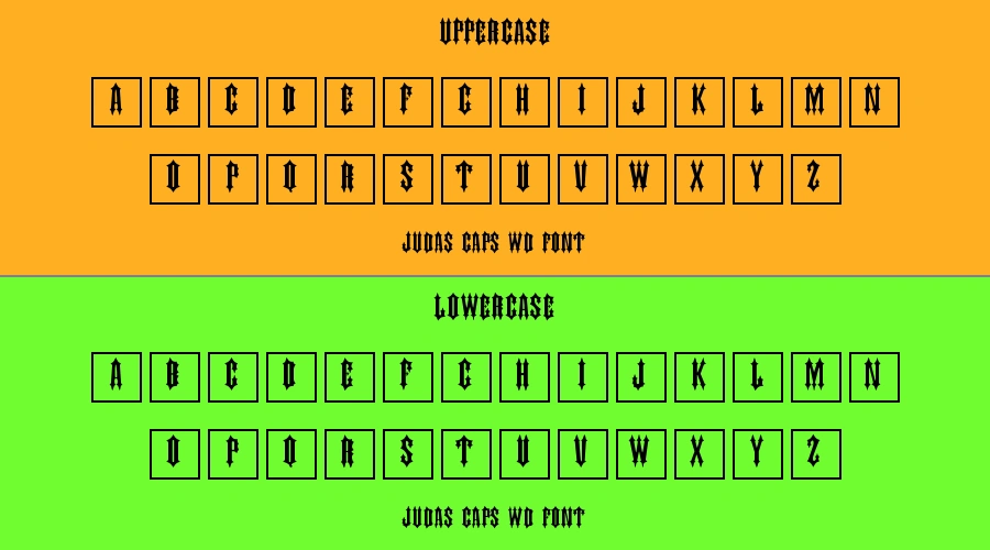 Judas Caps Wd Font Preview