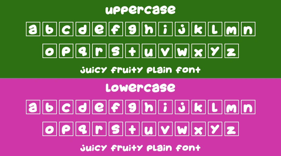 Juicy Fruity Plain Font Preview