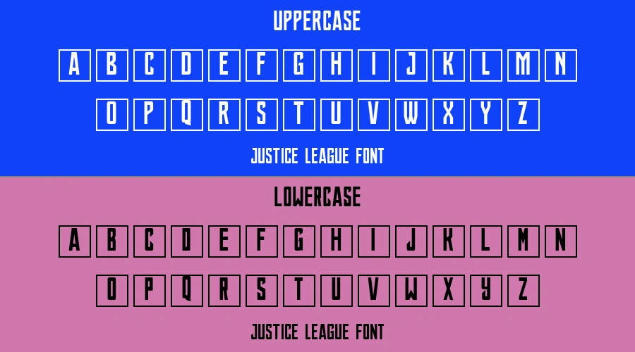 JUSTICE LEAGUE Font Preview