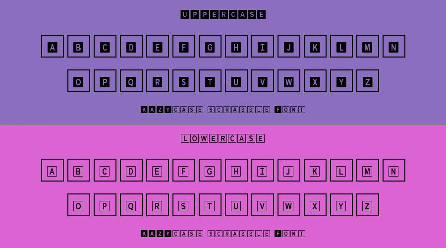 KAZYcase scrabble Font Preview