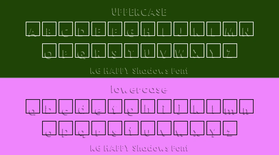 KG HAPPY Shadows Font Preview