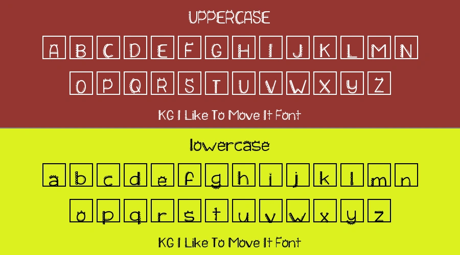 KG I Like To Move It Font Preview