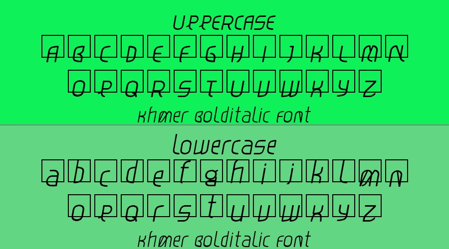 Khmer Bolditalic Font Preview