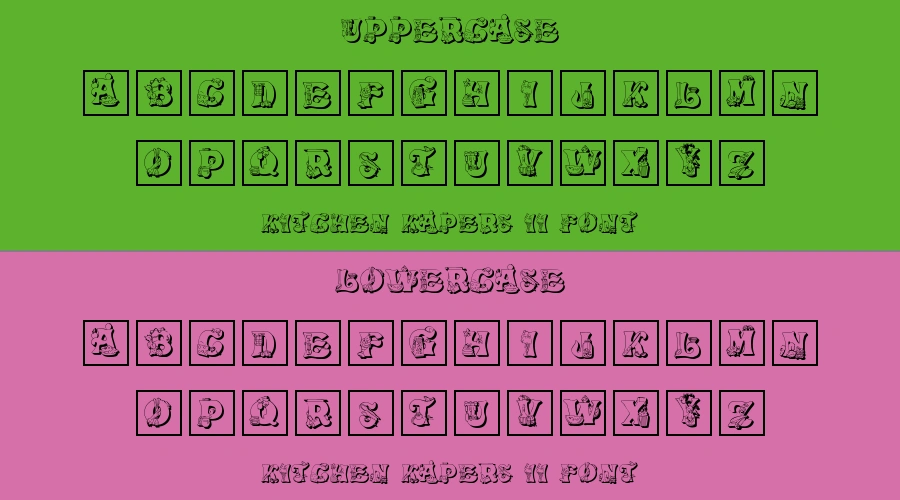 Kitchen Kapers II Font Preview