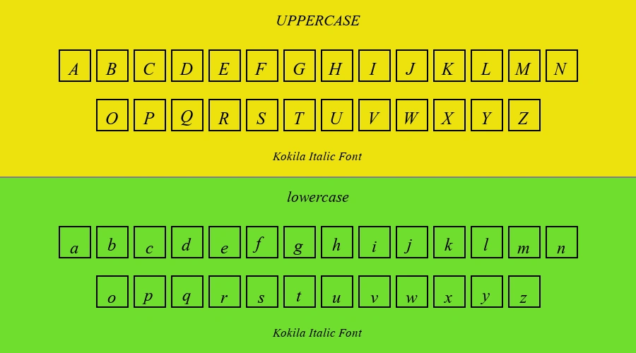 Kokila Italic Font Preview