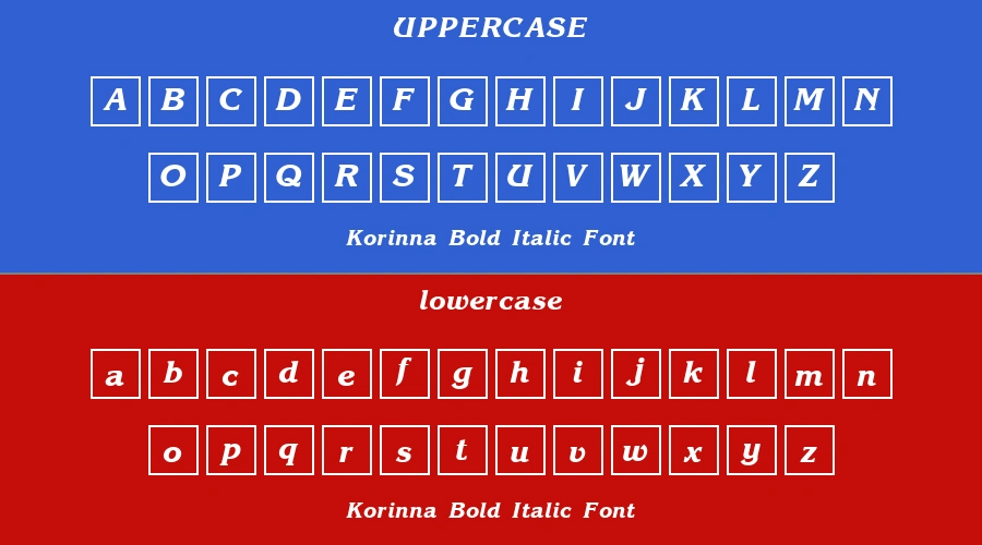 Korinna Bold Italic Font Preview