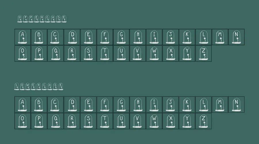 KR Gravestone Font Preview