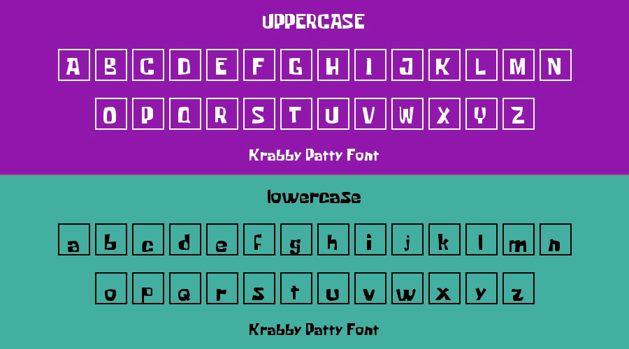 Krabby Patty Font Preview