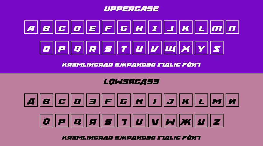 Kremlingrad Expanded Italic Font Preview