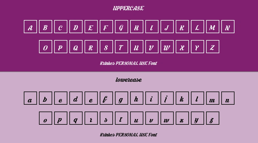 Krinkes PERSONAL USE Font Preview