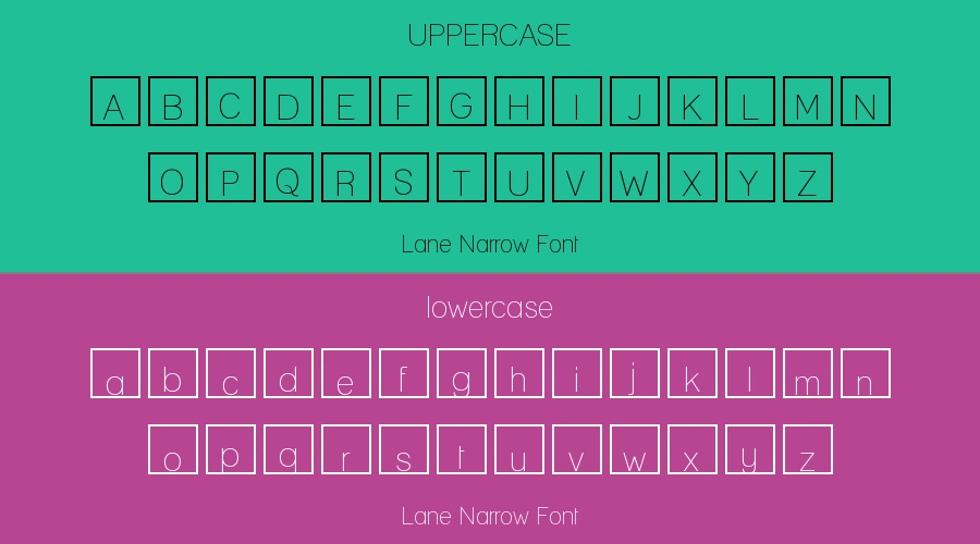 Lane Narrow Font Preview