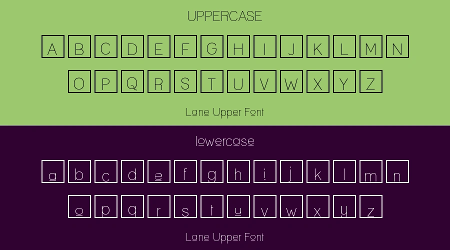 Lane Upper Font Preview