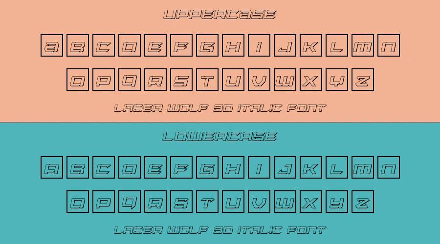 Laser Wolf 3D Italic Font Preview
