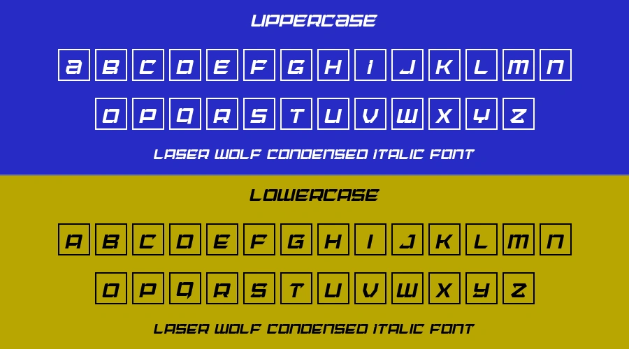 Laser Wolf Condensed Italic Font Preview