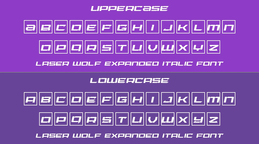 Laser Wolf Expanded Italic Font Preview