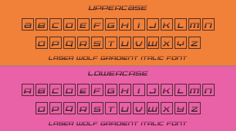 Laser Wolf Gradient Italic Font Preview