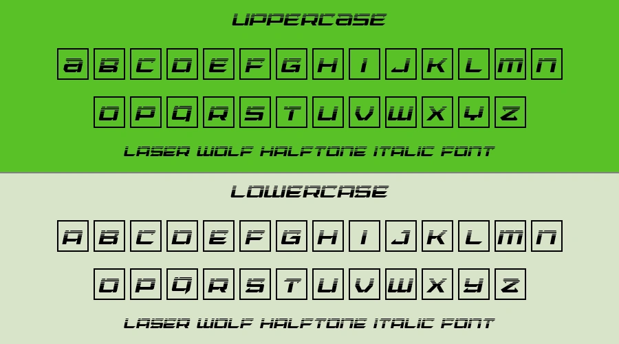 Laser Wolf Halftone Italic Font Preview