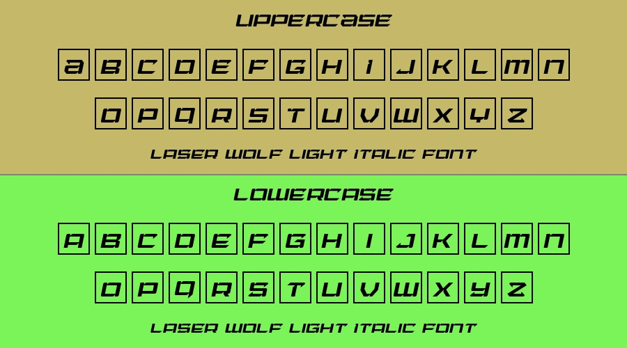 Laser Wolf Light Italic Font Preview