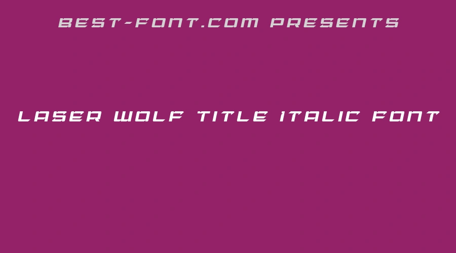 Laser Wolf Title Italic Font