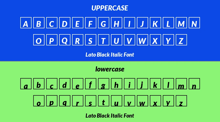 Lato Black Italic Font Preview