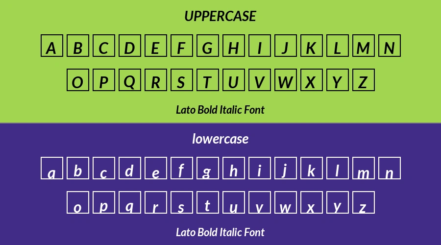 Lato Bold Italic Font Preview