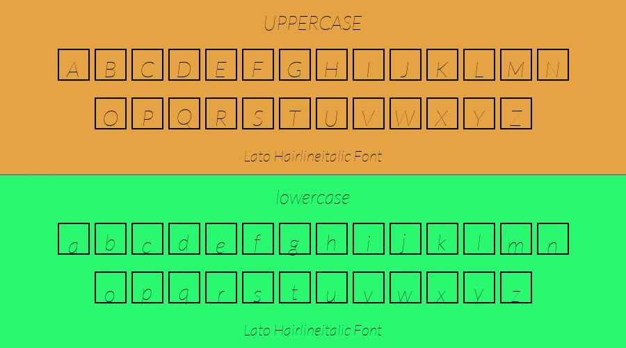 Lato Hairlineitalic Font Preview