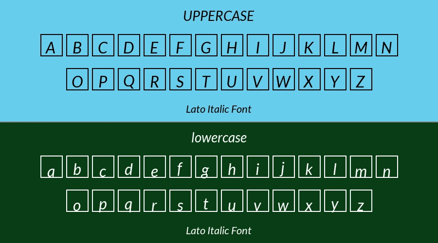 Lato Italic Font Preview