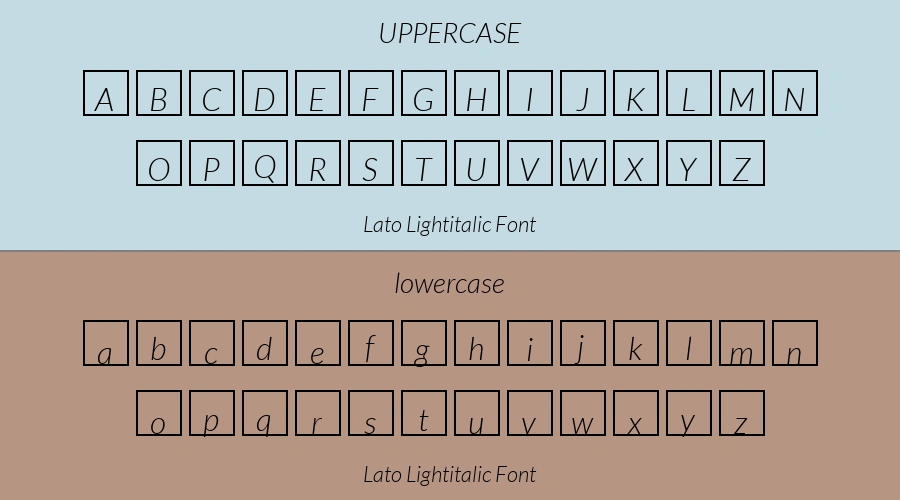 Lato Lightitalic Font Preview