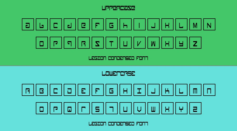 Legion Condensed Font Preview