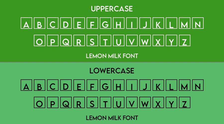 Lemon Milk Font Preview