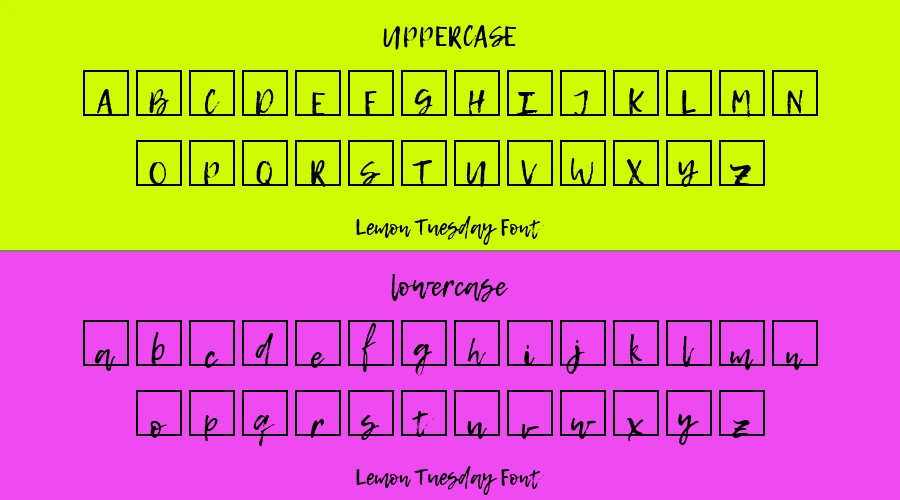 Lemon Tuesday Font Preview