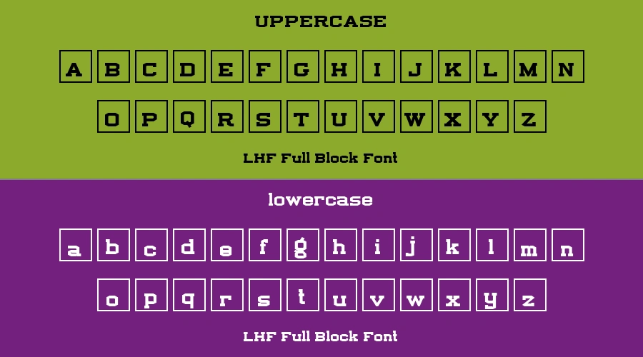 LHF Full Block Font Preview