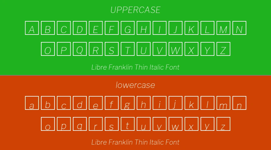 Libre Franklin Thin Italic Font Preview