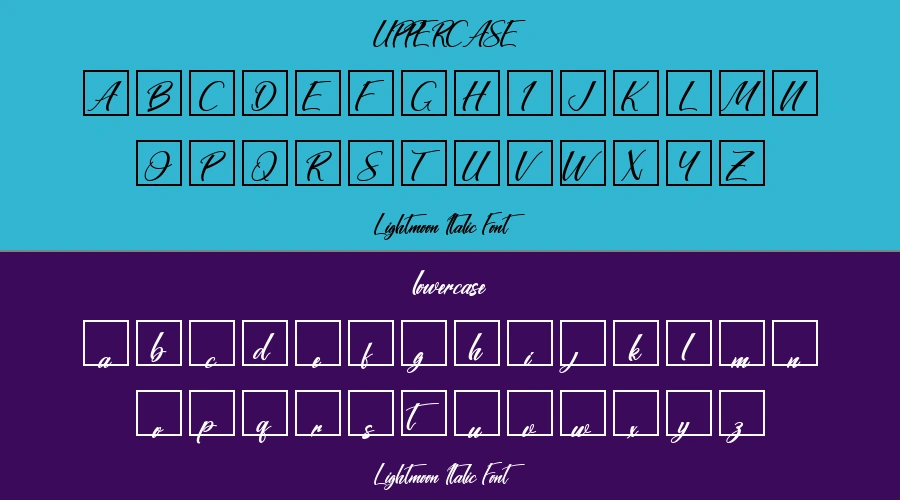 Lightmoon Italic Font Preview