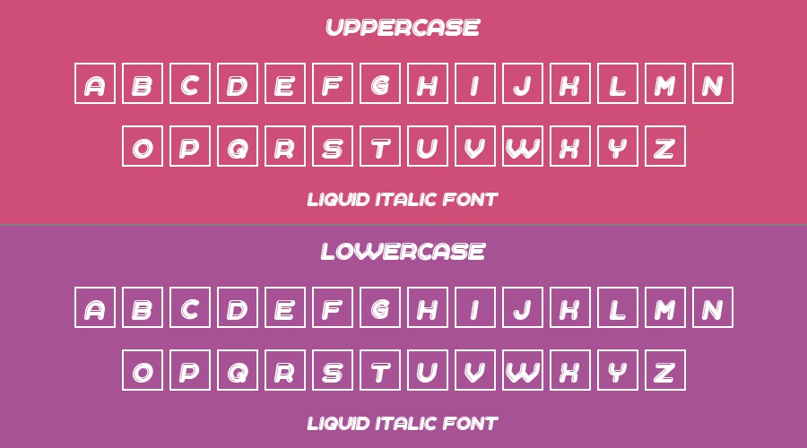 Liquid Italic Font Preview
