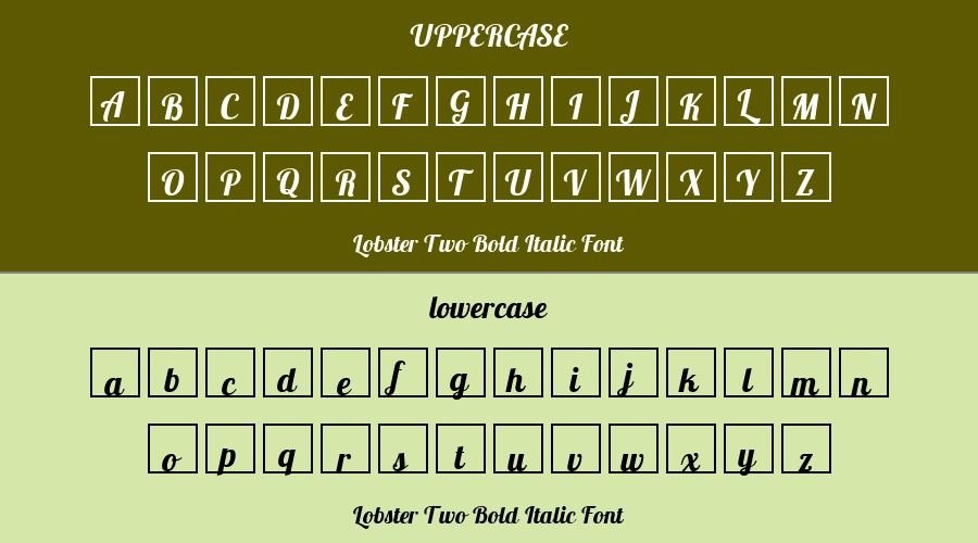 Lobster Two Bold Italic Font Preview