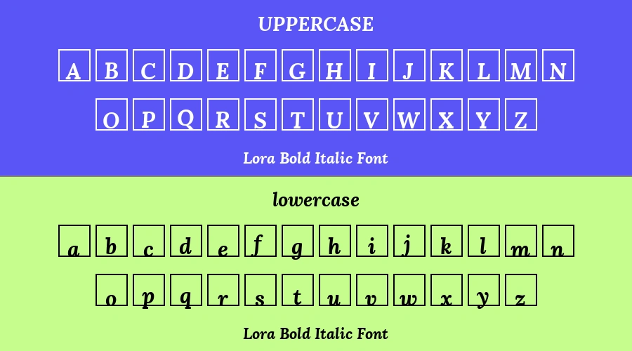 Lora Bold Italic Font Preview