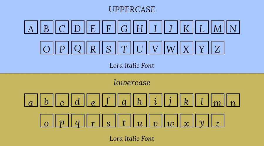 Lora Italic Font Preview