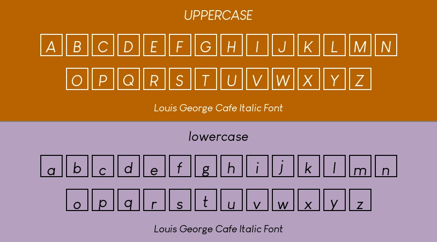 Louis George Cafe Italic Font Preview