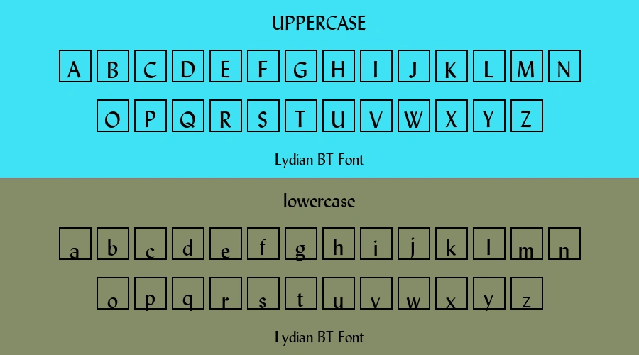 Lydian BT Font Preview