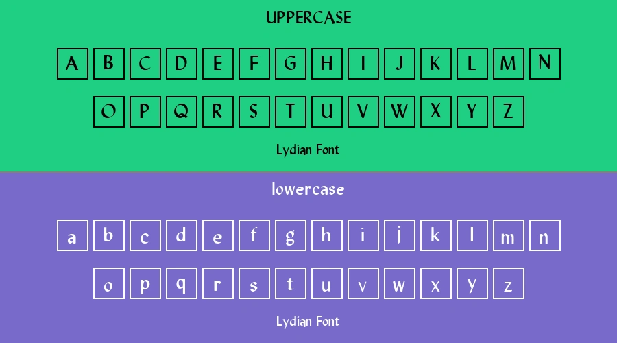 Lydian Font Preview