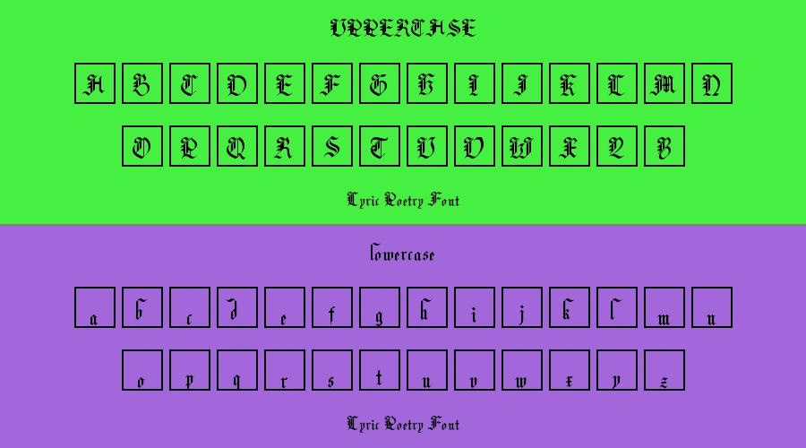 Lyric Poetry Font Preview