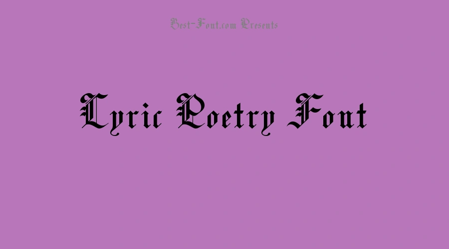 Lyric Poetry Font
