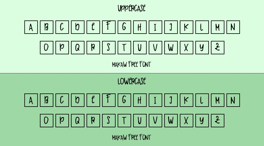 Makaw Free Font Preview