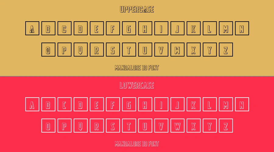 Mandalore 3D Font Preview